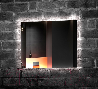 Зеркало Пекам GretaFly 80x120 / GretaFly-80x120dcl (с подсветкой, сенсором на взмах руки, часами)