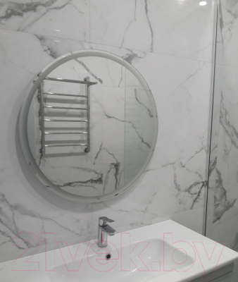 Зеркало Пекам Ring1 100x100 / ring1-100x100 (с подсветкой, с механической клавишей включения)