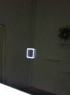 Зеркало Пекам Ring1 100x100 / ring1-100x100scl (с подсветкой, сенсором на прикосновение и часами)