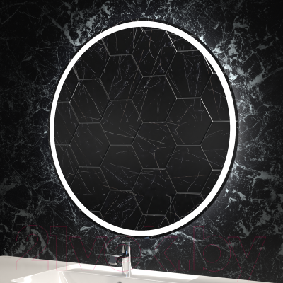 Зеркало Пекам Ring1 100x100 / ring1-100x100dcl (с подсветкой, сенсором на взмах руки и часами)