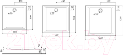 Душевой поддон Kolo Pacyfik XBK0710+SN6