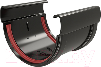 Соединитель желобов Grand Line Дизайн 135 ПВХ RAL 9005 - фото