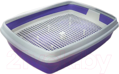 Туалет-лоток Сибирская кошка Мяус с сеткой и бортиком - фото