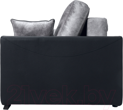 Диван KRONES Цезарь (велюр/экокожа, серый/черный)