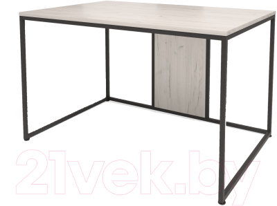 Письменный стол Millwood Лофт Барселона ДТ-1 120x80x74 (дуб белый Craft/металл черный) - фото