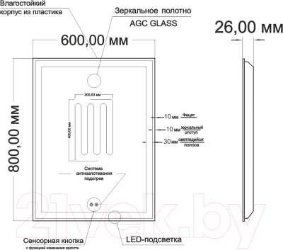 Зеркало Mixline Минио-2 547051