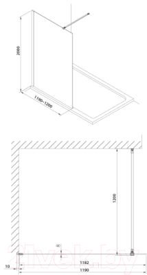 Душевая стенка Omnires DNR12X BLTR