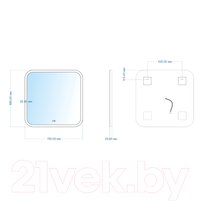 Зеркало Mixline Стив-2 542565