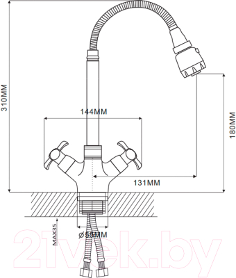 Смеситель Ekko E43731 (с гибким изливом)