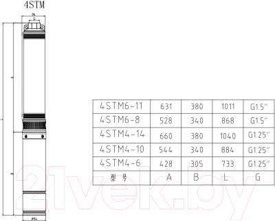 Скважинный насос Pumpman 4STM4-10 / 4STM410