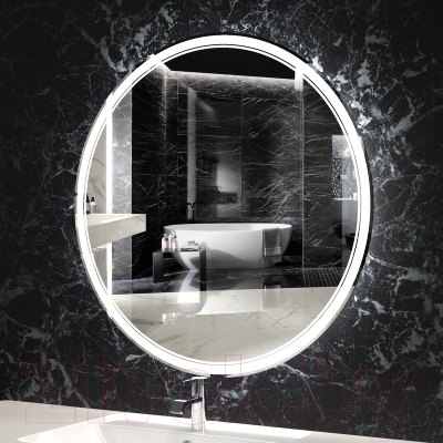 Зеркало Пекам Ring 2 70x70 / ring2-70x70dpcl (с подсветкой, сенсором на взмах руки, часами и подогревом)
