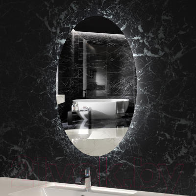 Зеркало Пекам Vesta Fly 90x75 / VestaFly-90x75spcl (с подсветкой, с двойным сенсором на прикосновение, подогревом и часам)