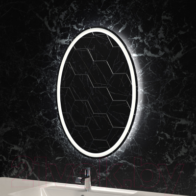 Зеркало Пекам Vesta 1 60x80 / Vesta1-60x80dpcl (с подсветкой, сенсором на взмах руки, часами и подогревом)