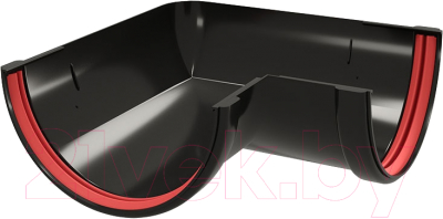 Угол желоба Grand Line ПВХ 90 градусов универсальный RAL 9005 - фото