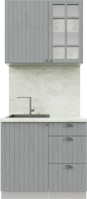 Кухонный гарнитур Интерлиния Берес 0.9А (дуб серый/опал светлый) - фото