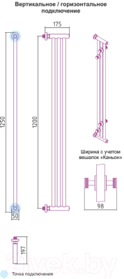 Полотенцесушитель водяной Сунержа Хорда 120x19.5 / 00-0124-1200