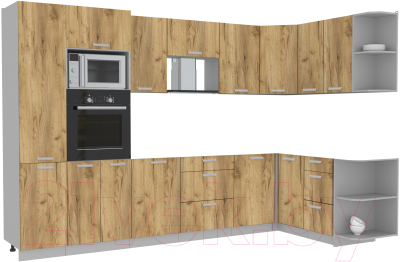 Готовая кухня Интерлиния Мила Лайт 1.68x3.2 правая без столешницы - фото
