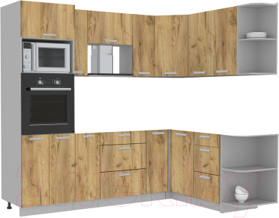 Готовая кухня Интерлиния Мила Лайт 1.68x2.4 правая без столешницы - фото