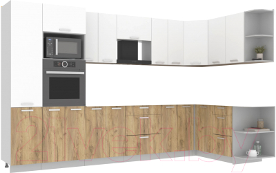 Готовая кухня Интерлиния Мила Лайт 1.68x3.4 правая без столешницы - фото