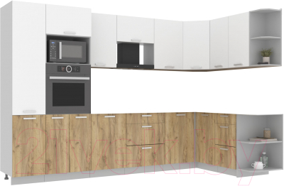 Готовая кухня Интерлиния Мила Лайт 1.68x3.2 правая без столешницы - фото