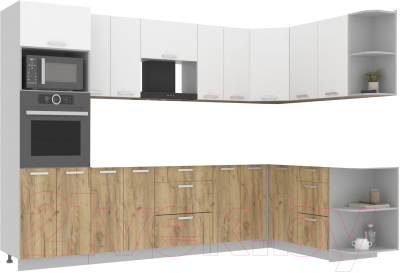 Готовая кухня Интерлиния Мила Лайт 1.68x3.0 правая без столешницы - фото