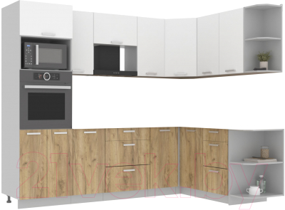 Готовая кухня Интерлиния Мила Лайт 1.68x2.6 правая без столешницы - фото