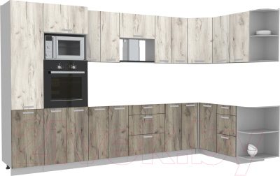 Готовая кухня Интерлиния Мила Лайт 1.68x3.4 правая без столешницы - фото