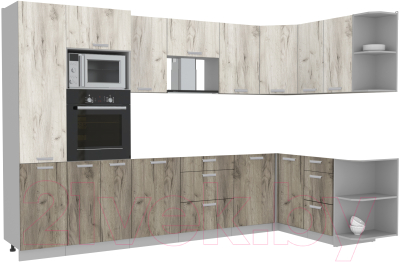 Готовая кухня Интерлиния Мила Лайт 1.68x3.2 правая без столешницы - фото