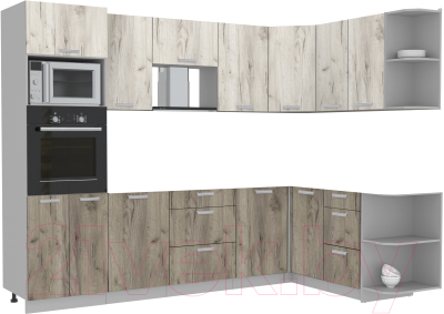 Готовая кухня Интерлиния Мила Лайт 1.68x2.8 правая без столешницы - фото