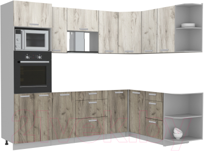 Готовая кухня Интерлиния Мила Лайт 1.68x2.6 правая без столешницы - фото