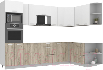 Готовая кухня Интерлиния Мила Лайт 1.68x3.0 правая без столешницы - фото