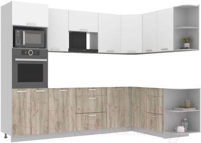 Готовая кухня Интерлиния Мила Лайт 1.68x2.8 правая без столешницы - фото