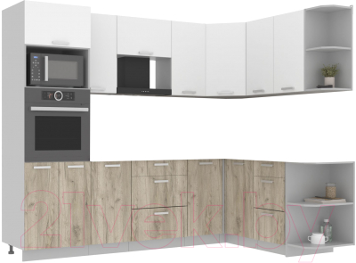 Готовая кухня Интерлиния Мила Лайт 1.68x2.6 правая без столешницы - фото