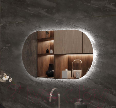 Зеркало Пекам Iva Fly 102.5x52.5 / IvaFly-102.5x52.5 (с подсветкой, механической клавишей включения)