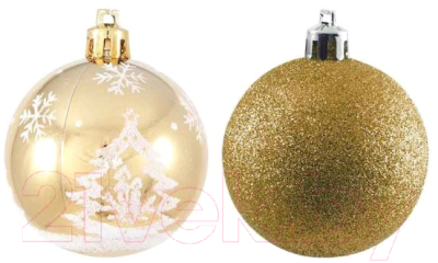 Набор шаров новогодних Волшебная страна PB6-4TDG-G / 102166 - фото