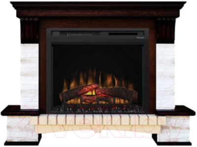 Каминокомплект Смолком Stone Montebello MB/JUP/SYM26 + XHD28L-INT (махагон коричневый антик) - фото