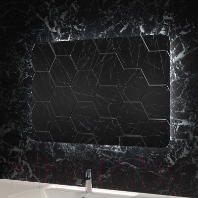 Зеркало Пекам Marta Fly 90x80 / MartaFly-90x80 (с подсветкой, с механической клавишей включения)