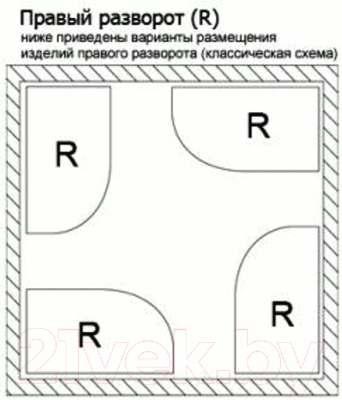 Душевой поддон Эстет Омега 100x80 R / ФР-00000767
