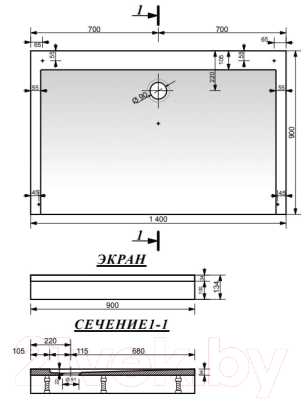 Душевой поддон Эстет Каппа 140x90 / ФР-00001268