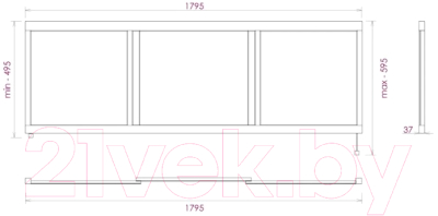 Экран для ванны Onika Одио 180 / 518011