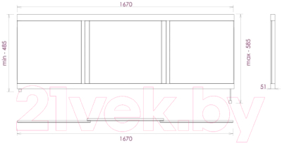 Экран для ванны Onika Одио Нова 170 / 517018