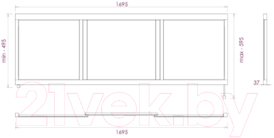 Экран для ванны Onika Одио 170 / 517017