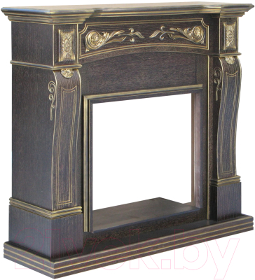 Каминокомплект Смолком Turin MB/JUP/SYM26 + Jupiter FX N Black (темный орех/патина золото)