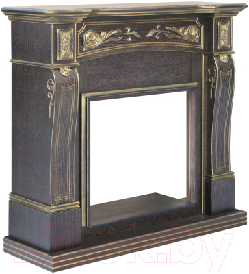 Каминокомплект Смолком Turin MB/JUP/SYM26 + XHD28L-INT (темный орех/патина золото)