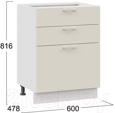 Шкаф-стол кухонный ТриЯ Габриэлла 1Н6Я3 (белый/крем)