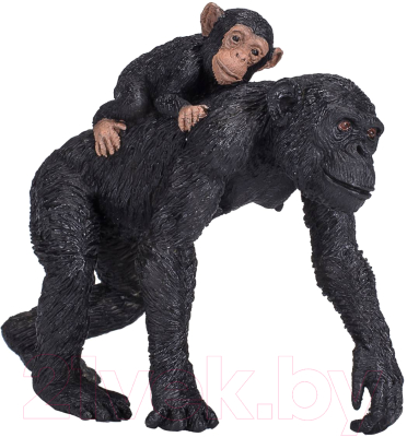 Фигурка коллекционная Konik Шимпанзе с детенышем / AMW2113 - фото