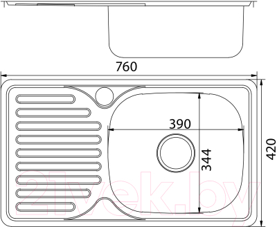 Мойка кухонная Mixline L 535614 (с сифоном)