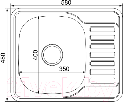 Мойка кухонная Mixline L 528192 (с сифоном)