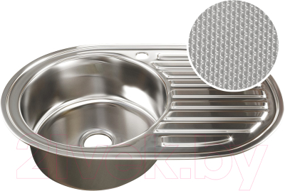 Мойка кухонная Mixline Овал L 532304 (с сифоном) - фото