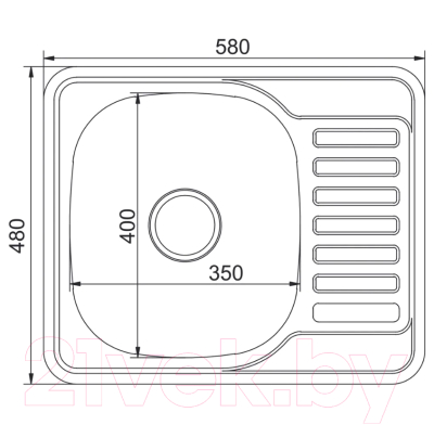 Мойка кухонная Mixline R 535618 (с сифоном)